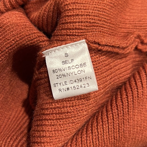 NWT Mona Colorblock Sweater Midi Dress Rust/Combo Size Small - Picture 8 of 9